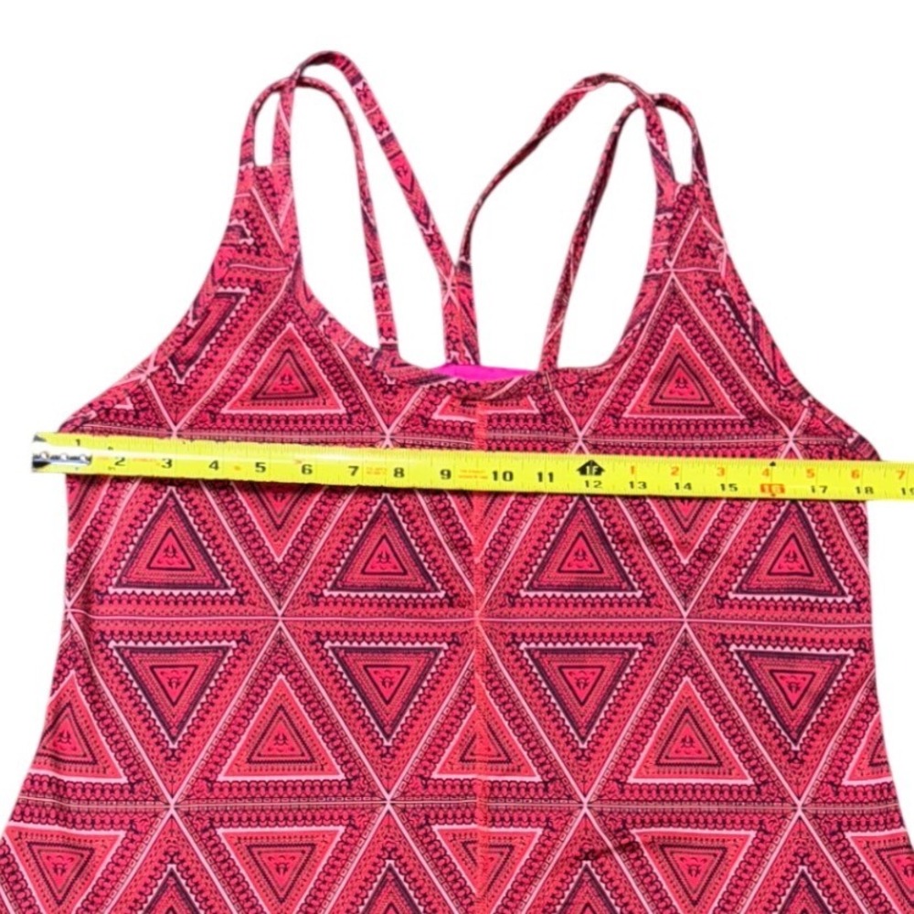 Patagonia Womens Kamala Dress Pink Geometric Triangle‎ Print Shelf Bra Large - Picture 5 of 6